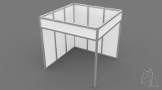 9sqm 2 Side Shell Scheme Exhibition Stand with Fascia 3D Model - Free Download | FREE 3D MODELS