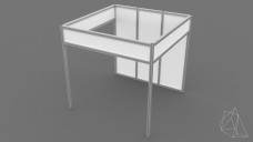 9sqm Simple Shell Scheme Exhibition Stand with Fascia 3D Model - Free Download | FREE 3D MODELS