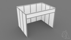12sqm 1 Side Simple Shell Scheme Exhibition Stand 3D Model - Free Download | FREE 3D MODELS