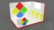 Multicolored Exhibition Stand  with Diamond Element 3D Model - Free Download | FREE 3D MODELS