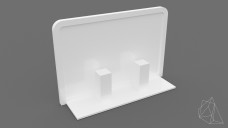 Simple Linear Exhibition Stand with Showcase Boxes 3D Model - Free Download | FREE 3D MODELS