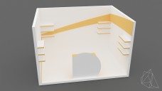 Medium 1 Side Exhibition Stand with Multiple Shelves 3D Model - Free Download | FREE 3D MODELS