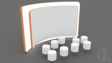 Curved Exhibition Stand with Seating Area 3D Model - Free Download | FREE 3D MODELS