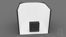 Small Simple Exhibition Stand with Curved Backwall 3D Model - Free Download | FREE 3D MODELS