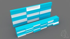 Multileveled Boxes Small Exhibition Stand 3D Model - Free Download | FREE 3D MODELS