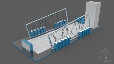 Large Open Exhibition Stand with Showcase Elements 3D Model - Free Download | FREE 3D MODELS