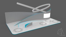 Large Curved Open Exhibition Stand 3D Model - Free Download | FREE 3D MODELS