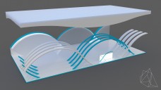 Interconnecting Curved Elements Exhibition Stand 3D Model - Free Download | FREE 3D MODELS