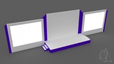 Purple Layered Event Stage with 2 Side Screens 3D Model - Free Download | FREE 3D MODELS