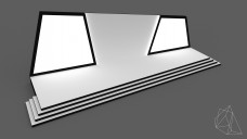 Large uneven Black and White Event Stage 3D Model - Free Download | FREE 3D MODELS