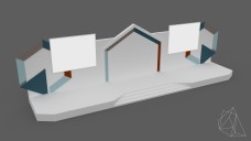 Large Hexagonal Event Stage with Extruding Screens | FREE 3D MODELS