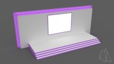 Simple White and Purple Event Stage 3D Model - Free Download | FREE 3D MODELS