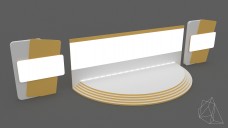 Large Curved Event Stage with Semi Circular Platform 3D Model - Free Download | FREE 3D MODELS