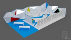 Large Exhibition Stand with Triangular Elements 3D Model - Free Download | FREE 3D MODELS