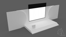 Medium Event Stage with Projector Screen 3D Model - Free Download | FREE 3D MODELS