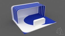 Medium Modern Exhibition Stand with Curves 3D Model - Free Download | FREE 3D MODELS
