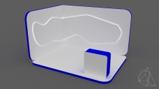 Small 2-Side Exhibition Stand with Backwall Hidden Light 3D Model - Free Download | FREE 3D MODELS