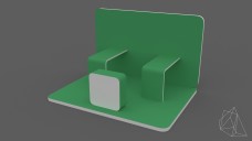 Small 3 -Side Exhibition Stand with Reception 3D Model - Free Download | FREE 3D MODELS