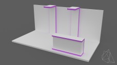 Modern 3-Side Exhibition Stand 3D Model - Free Download | FREE 3D MODELS