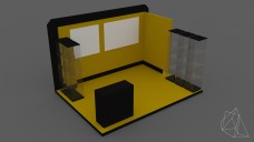 Medium 3-Side Exhibition Stand 3D Model - Free Download | FREE 3D MODELS