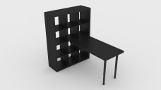 IKEA Kallax Medium Shelving Unit with Desk 3D Model - Free Download | FREE 3D MODELS