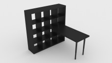IKEA Kallax Shelving Unit with Desk 3D Model - Free Download | FREE 3D MODELS