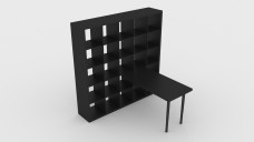 IKEA Kallax Large Shelving Unit with Desk 3D Model - Free Download | FREE 3D MODELS