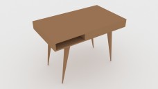 Mid-Century Office Desk 3D Model - Free Download | FREE 3D MODELS
