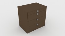 Large Bedside Table with 4 Drawers 3D Model - Free Download | FREE 3D MODELS