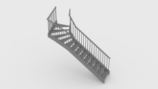 Curve Metal Frame Staircase 3D Model - Free Download | FREE 3D MODELS