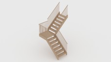 L-Shape Staircase Free 3D Model | FREE 3D MODELS