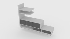Modern Long Shelving Unit 3D Model - Free Download | FREE 3D MODELS