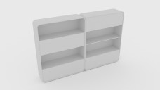 Double White Shelving Unit 3D Model - Free Download | FREE 3D MODELS