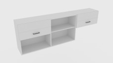 Wall Mounted White Shelving Unit 3D Model - Free Download | FREE 3D MODELS